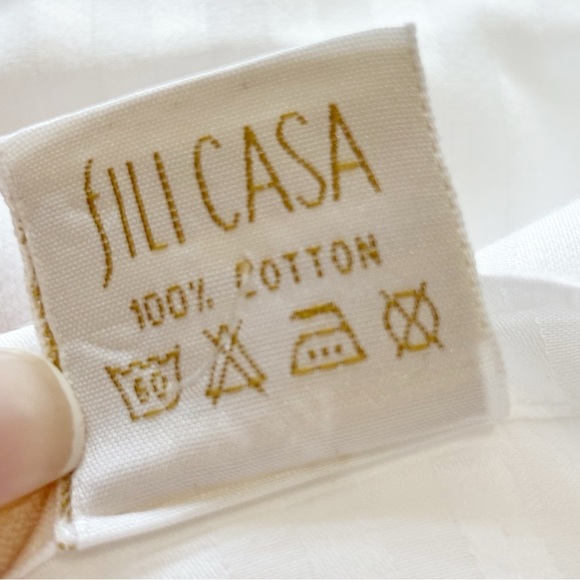 THE LINEN COLLECTION BY SILI CASA White 100% Cotton Pillow Sham ITALY 40” X 24” - Picture 6 of 6